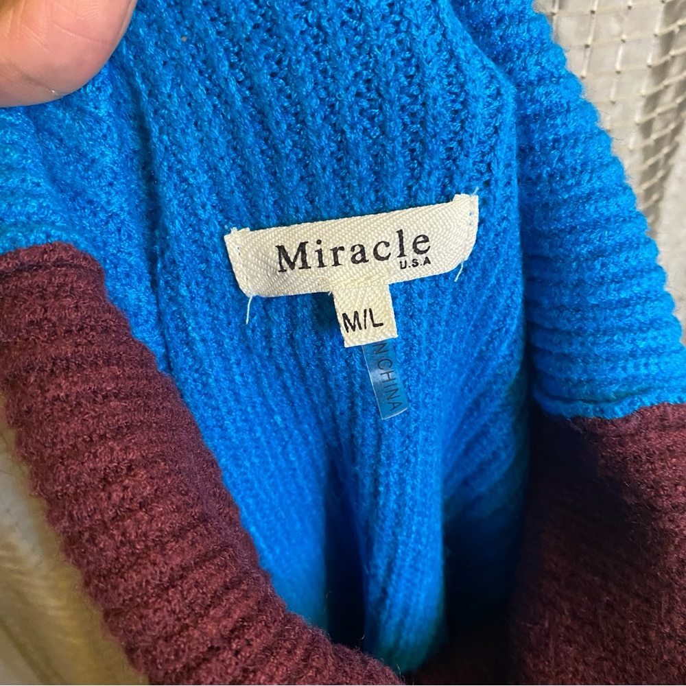 Miracle Colorblock Turtleneck Oversized Knit Swea… - image 5